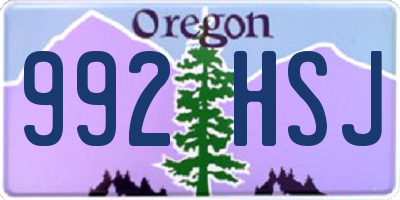 OR license plate 992HSJ