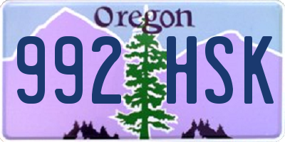 OR license plate 992HSK