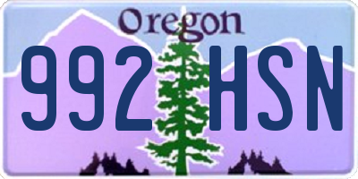 OR license plate 992HSN