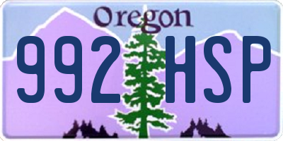 OR license plate 992HSP