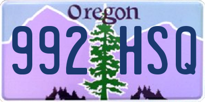 OR license plate 992HSQ