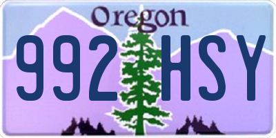 OR license plate 992HSY