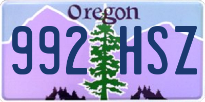 OR license plate 992HSZ