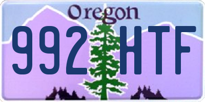 OR license plate 992HTF