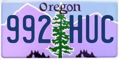 OR license plate 992HUC