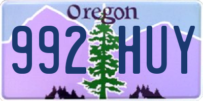 OR license plate 992HUY