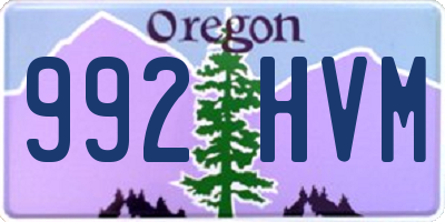 OR license plate 992HVM