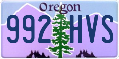 OR license plate 992HVS