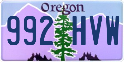 OR license plate 992HVW