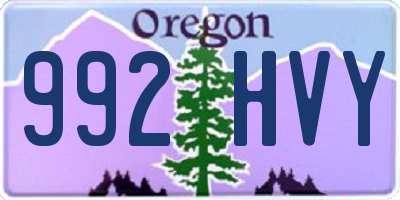 OR license plate 992HVY