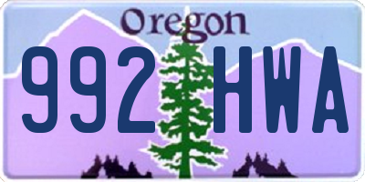 OR license plate 992HWA