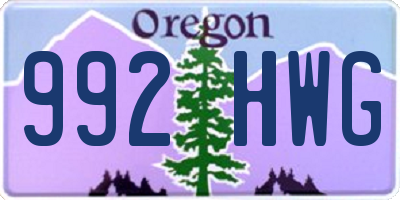OR license plate 992HWG