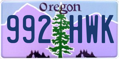OR license plate 992HWK
