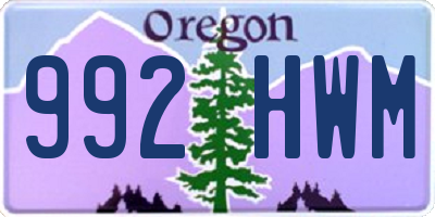 OR license plate 992HWM