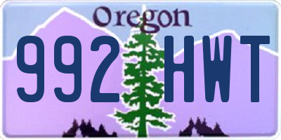 OR license plate 992HWT