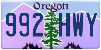 OR license plate 992HWY
