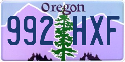 OR license plate 992HXF