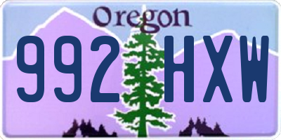 OR license plate 992HXW