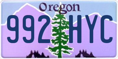 OR license plate 992HYC