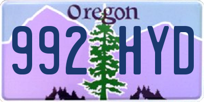 OR license plate 992HYD