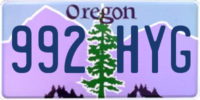 OR license plate 992HYG