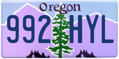 OR license plate 992HYL