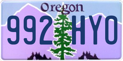 OR license plate 992HYO