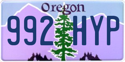 OR license plate 992HYP