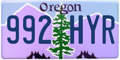OR license plate 992HYR