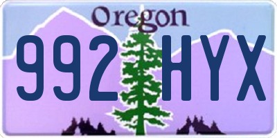 OR license plate 992HYX
