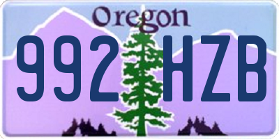 OR license plate 992HZB