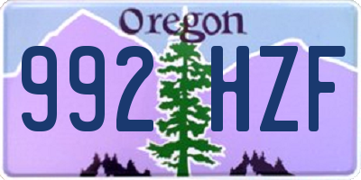 OR license plate 992HZF