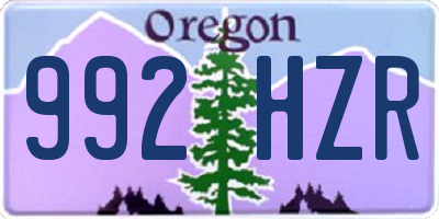 OR license plate 992HZR