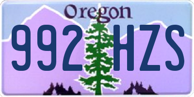 OR license plate 992HZS