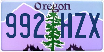 OR license plate 992HZX