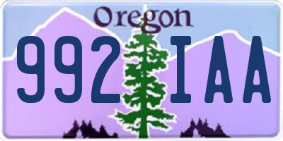 OR license plate 992IAA