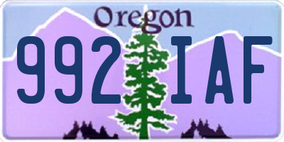 OR license plate 992IAF