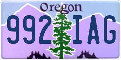 OR license plate 992IAG