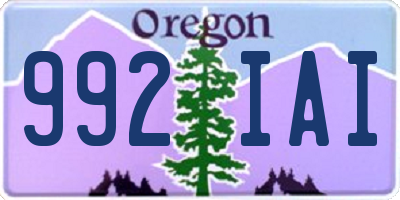 OR license plate 992IAI