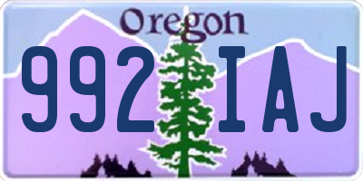 OR license plate 992IAJ