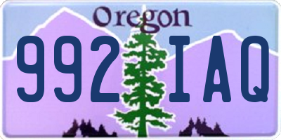 OR license plate 992IAQ