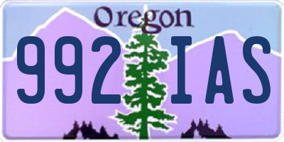 OR license plate 992IAS