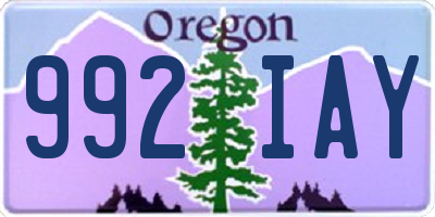 OR license plate 992IAY