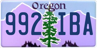 OR license plate 992IBA