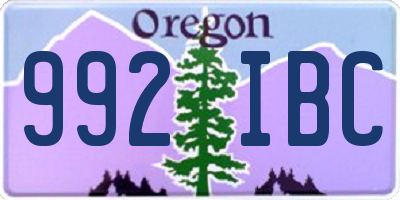 OR license plate 992IBC