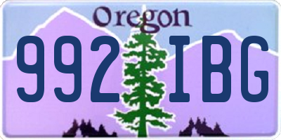OR license plate 992IBG