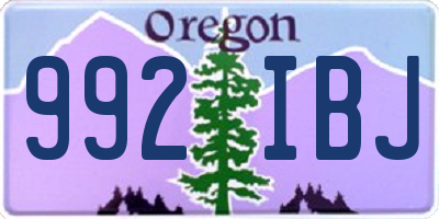 OR license plate 992IBJ