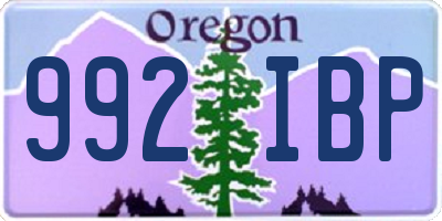 OR license plate 992IBP