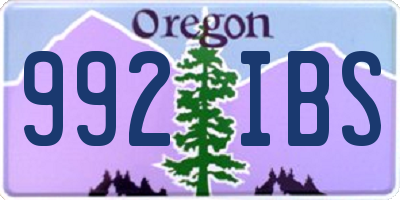 OR license plate 992IBS