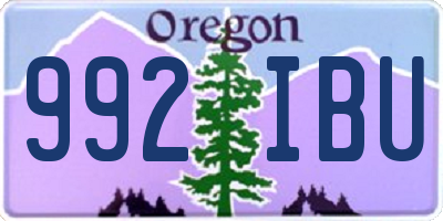 OR license plate 992IBU